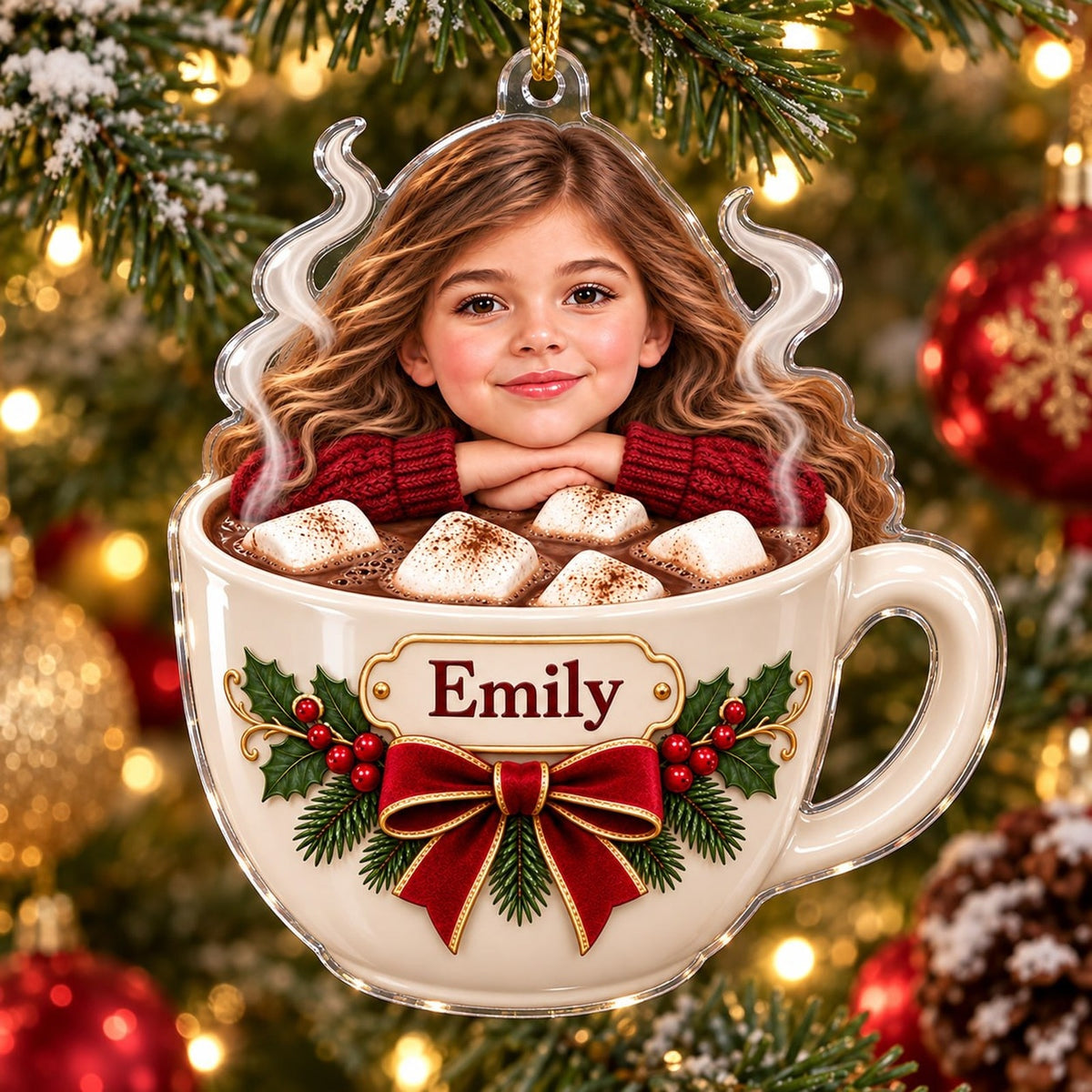 Personalized Hot Cocoa Photo Ornament - image 2 | Jolliboo
