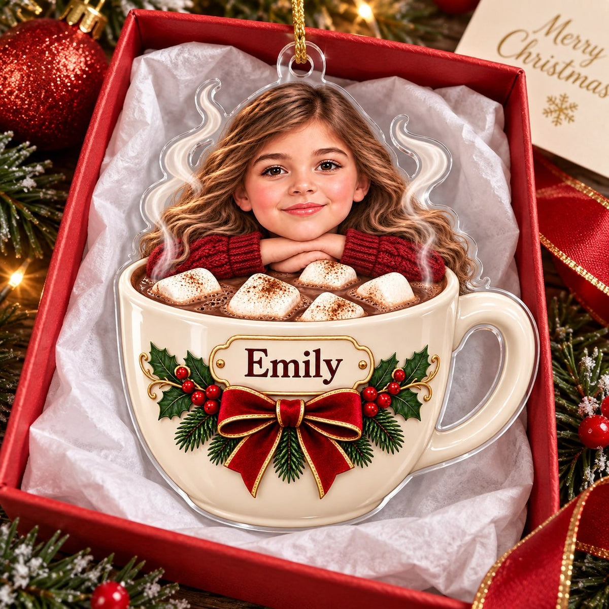 Personalized Hot Cocoa Photo Ornament - image 4 | Jolliboo