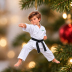 Personalized Karate Boy Christmas Ornament - image 3 | Jolliboo
