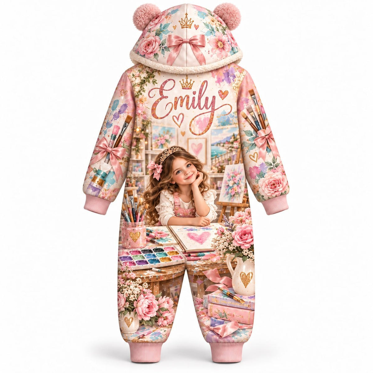 Personalized Kids Artist Princess Pyjama Suit - image 4 | Jolliboo