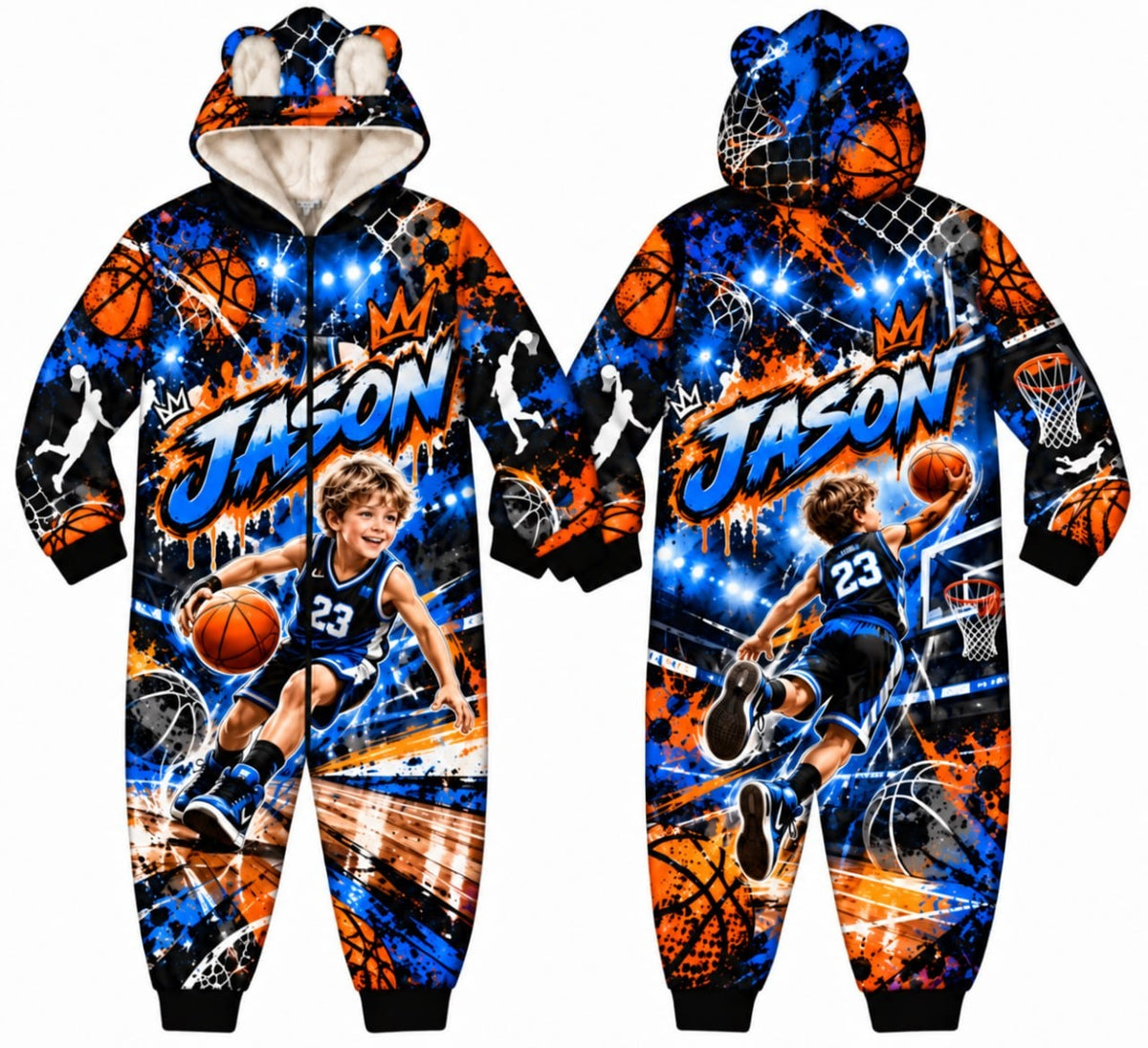 Personalized Kids Basketball Pyjama Suit - image 1 | Jolliboo