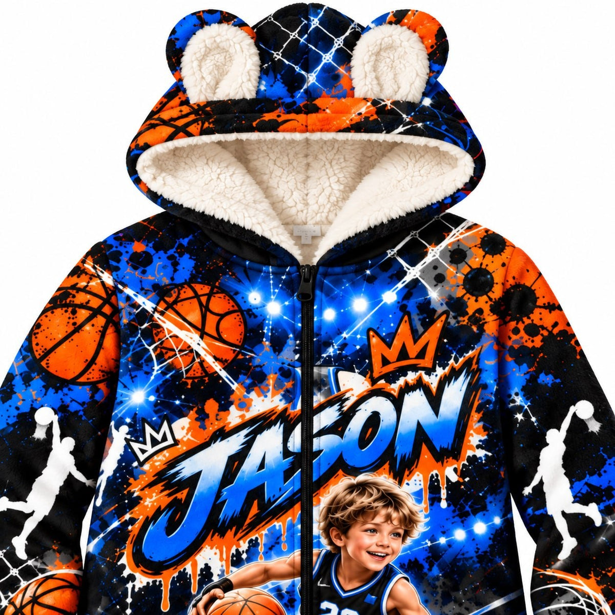Personalized Kids Basketball Pyjama Suit - image 2 | Jolliboo