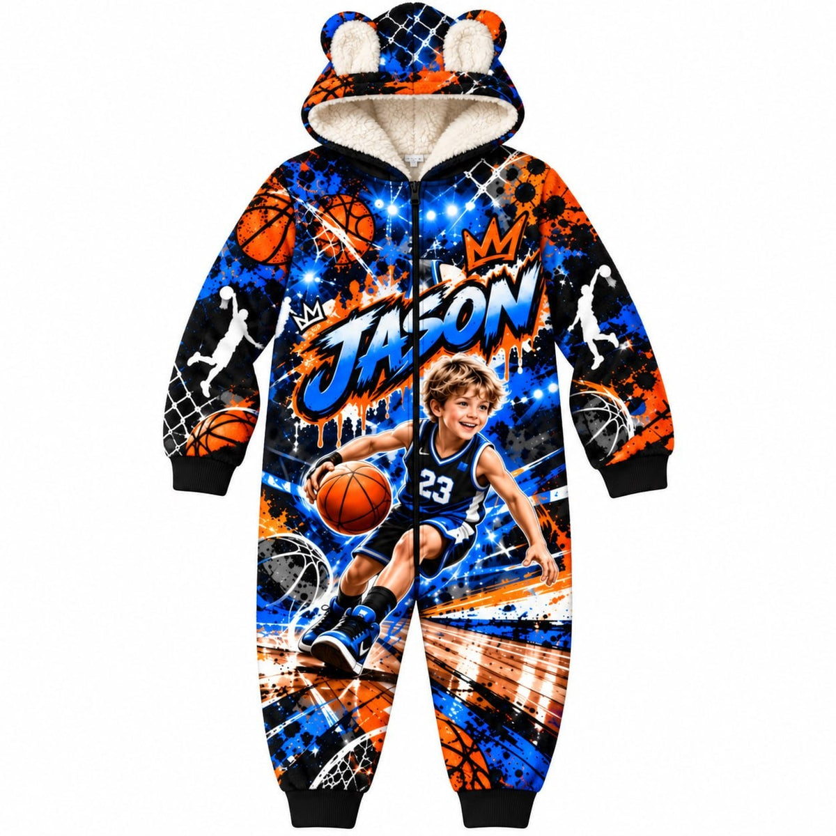 Personalized Kids Basketball Pyjama Suit - image 4 | Jolliboo