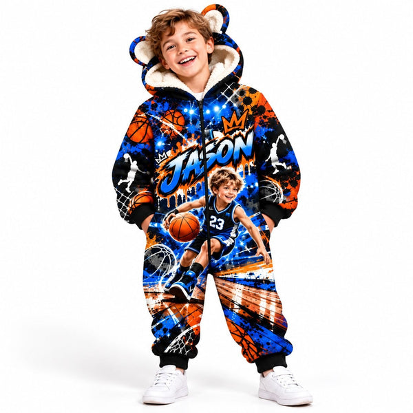 Personalized Kids Basketball Pyjama Suit - image 6 | Jolliboo