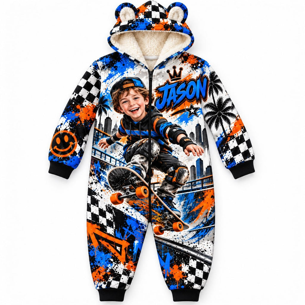 Personalized Kids Skateboard Pyjama Suit - image 3 | Jolliboo