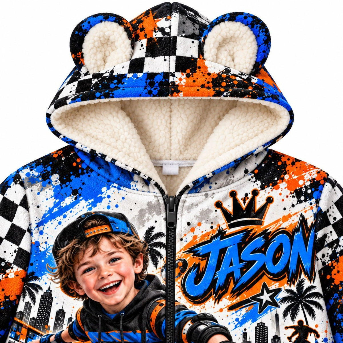 Personalized Kids Skateboard Pyjama Suit - image 6 | Jolliboo