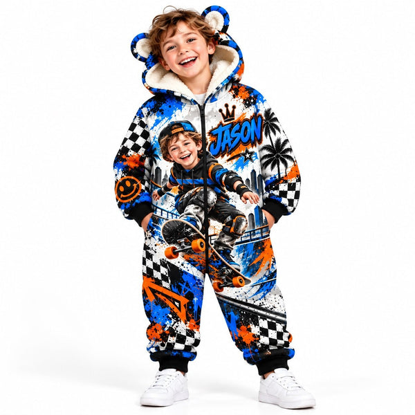 Personalized Kids Skateboard Pyjama Suit - image 7 | Jolliboo