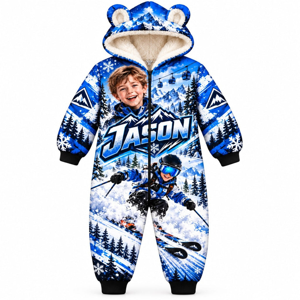 Personalized Kids Ski Pyjama Suit - image 2 | Jolliboo