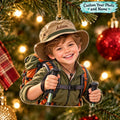 Personalized Little Adventurer Custom Photo Ornament - image 2 | Jolliboo
