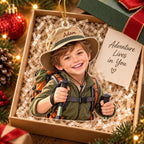 Personalized Little Adventurer Custom Photo Ornament - image 4 | Jolliboo