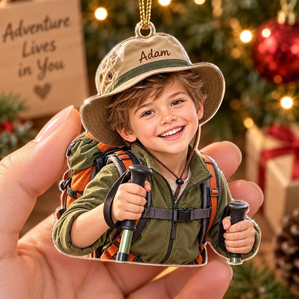 Personalized Little Adventurer Custom Photo Ornament - image 5 | Jolliboo