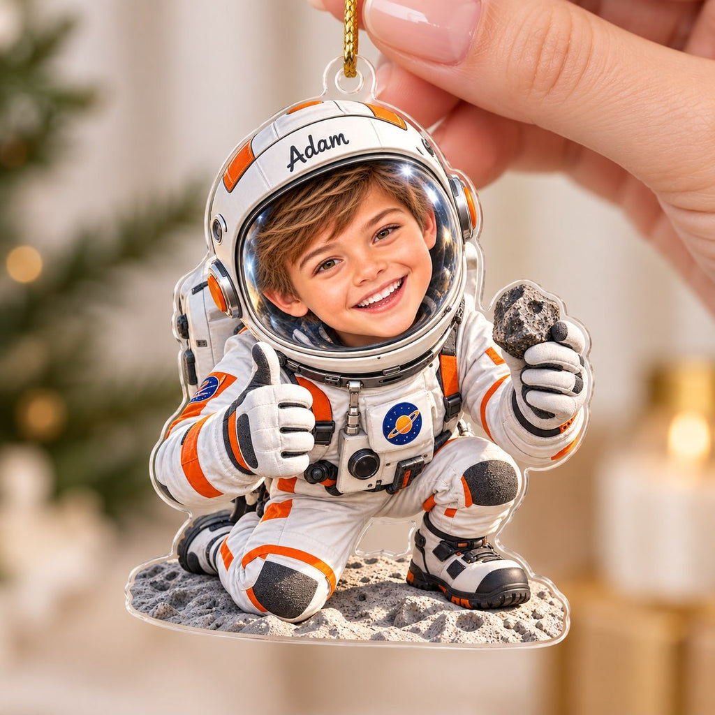 Personalized Little Astronaut Custom Photo Ornament - image 4 | Jolliboo