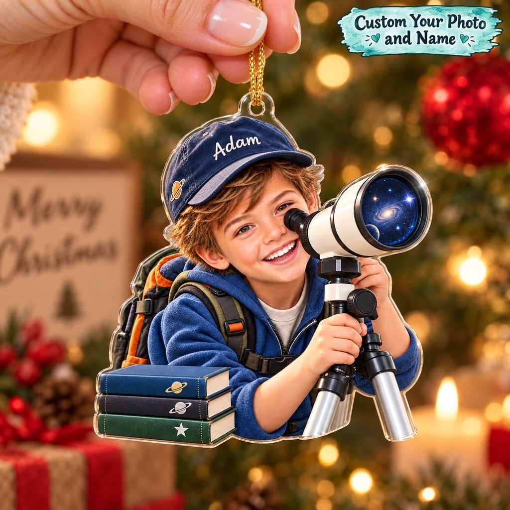 Personalized Little Astronomer Custom Photo Ornament - image 1 | Jolliboo