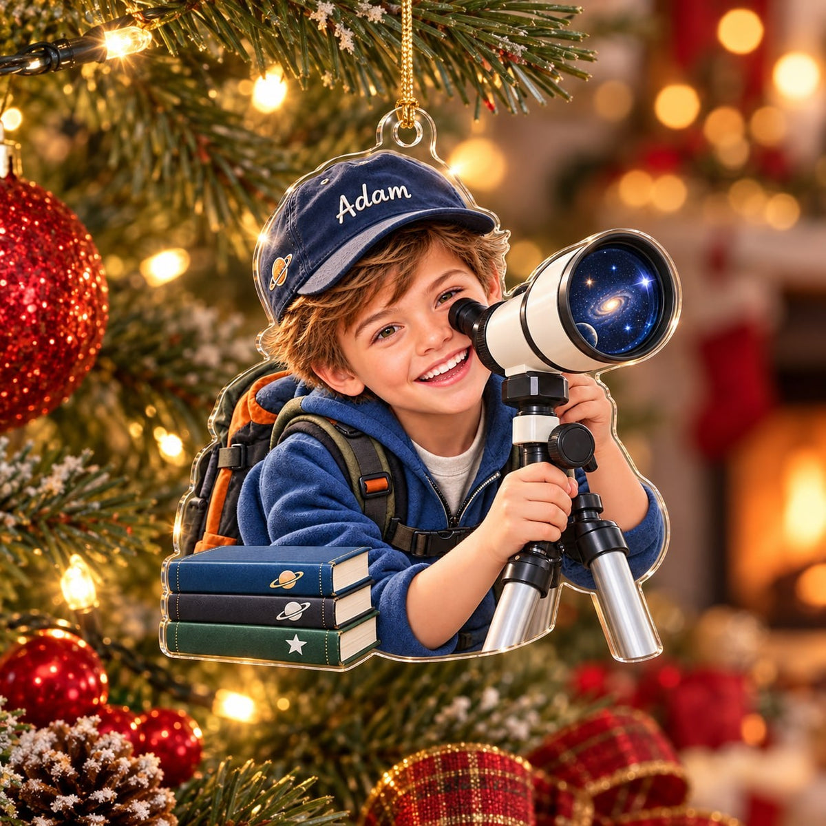 Personalized Little Astronomer Custom Photo Ornament - image 2 | Jolliboo