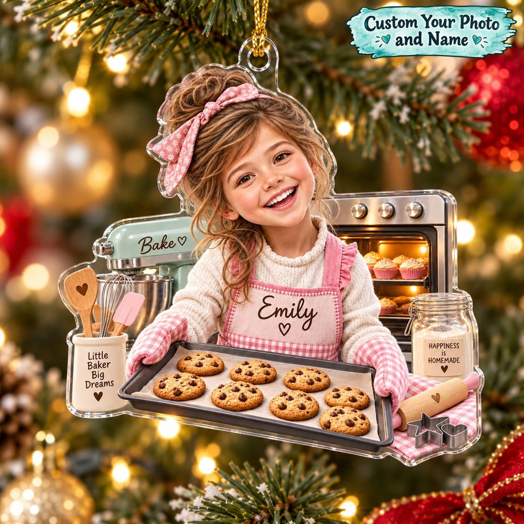 Personalized Little Baker Girl Christmas Ornament - image 1 | Jolliboo
