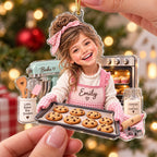 Personalized Little Baker Girl Christmas Ornament - image 3 | Jolliboo