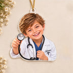 Personalized Little Doctor Custom Photo Ornament - image 2 | Jolliboo