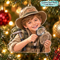 Personalized Little Fossil Explorer Custom Photo Ornament - image 1 | Jolliboo
