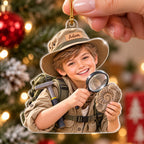 Personalized Little Fossil Explorer Custom Photo Ornament - image 2 | Jolliboo