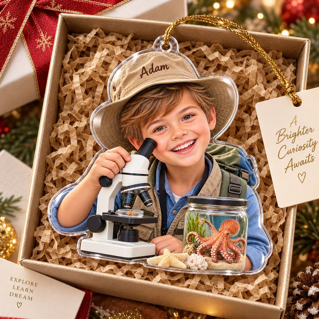 Personalized Little Ocean Explorer Custom Photo Ornament - image 2 | Jolliboo