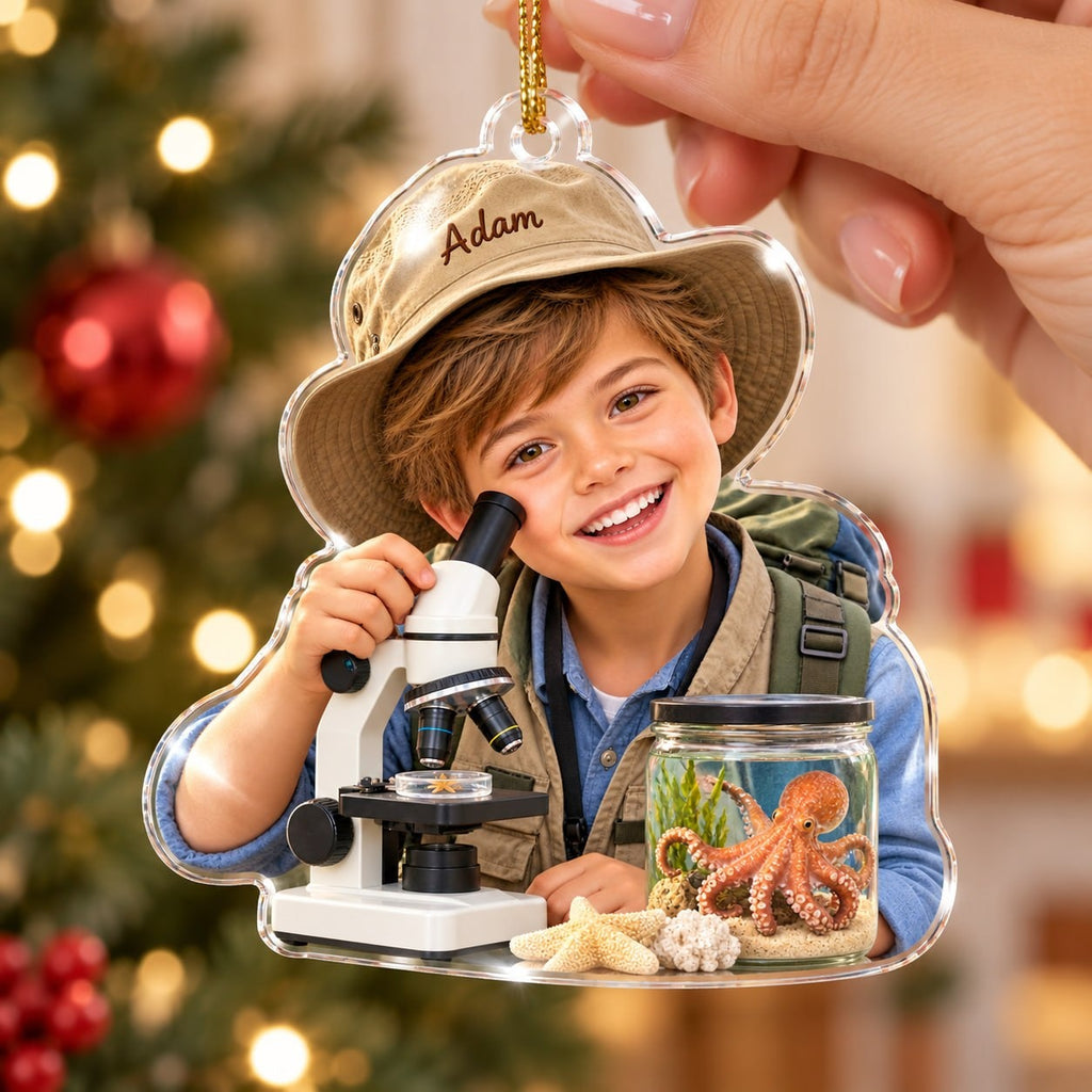 Personalized Little Ocean Explorer Custom Photo Ornament - image 4 | Jolliboo