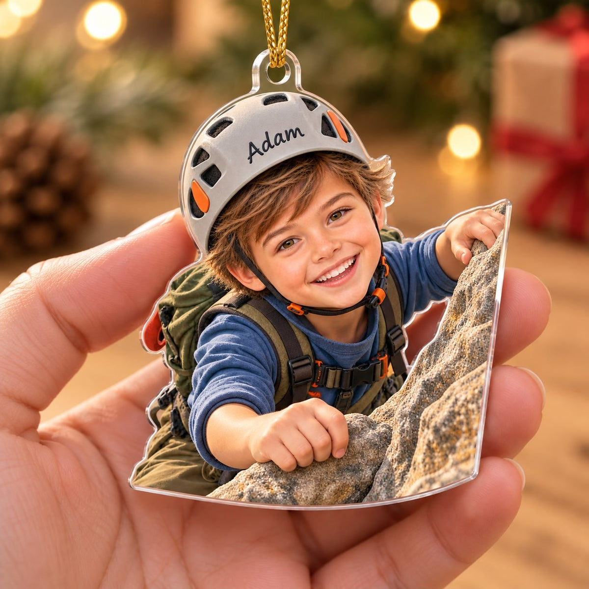Personalized Little Rock Climber Custom Photo Ornament - image 4 | Jolliboo