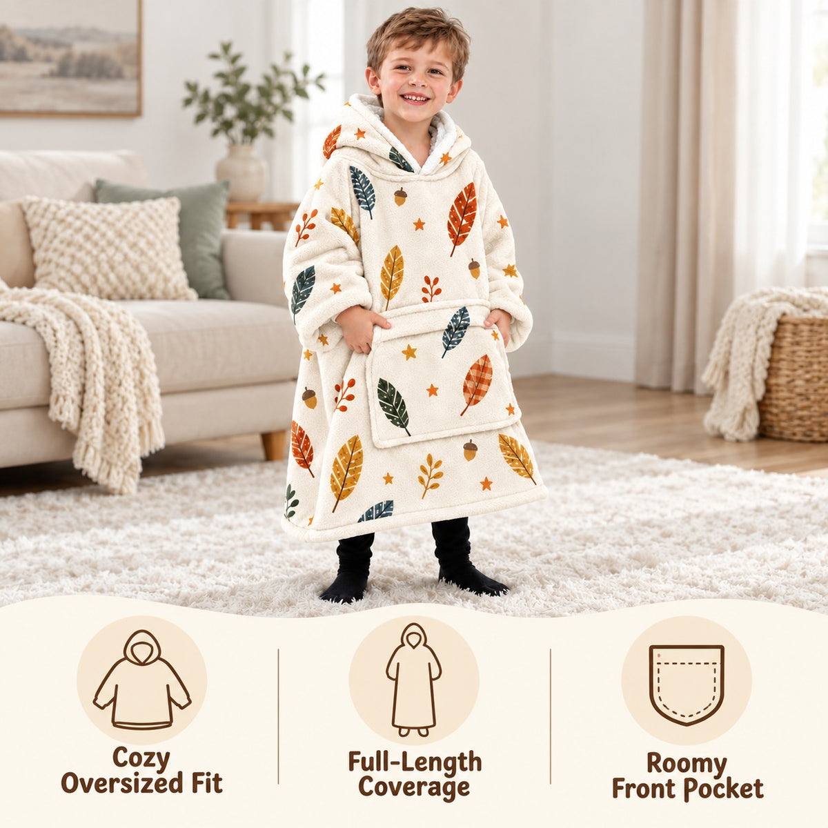 Personalized Little Turkey Big Personality Blanket Hoodie - product gallery image 75 | Personalized blanket hoodie for kids by Jolliboo