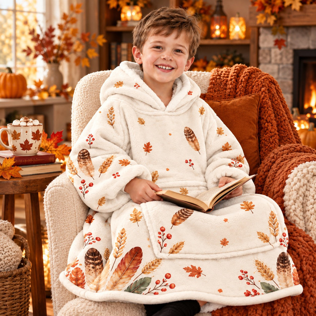 Personalized Little Turkey Thanksgiving Blanket Hoodie - product gallery image 38 | Personalized blanket hoodie for kids by Jolliboo