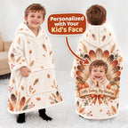 Personalized Little Turkey Thanksgiving Blanket Hoodie - featured hero image 7 | Personalized blanket hoodie for kids by Jolliboo