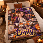 Personalized Little Witch Baker Halloween Blanket - image 2 | Jolliboo