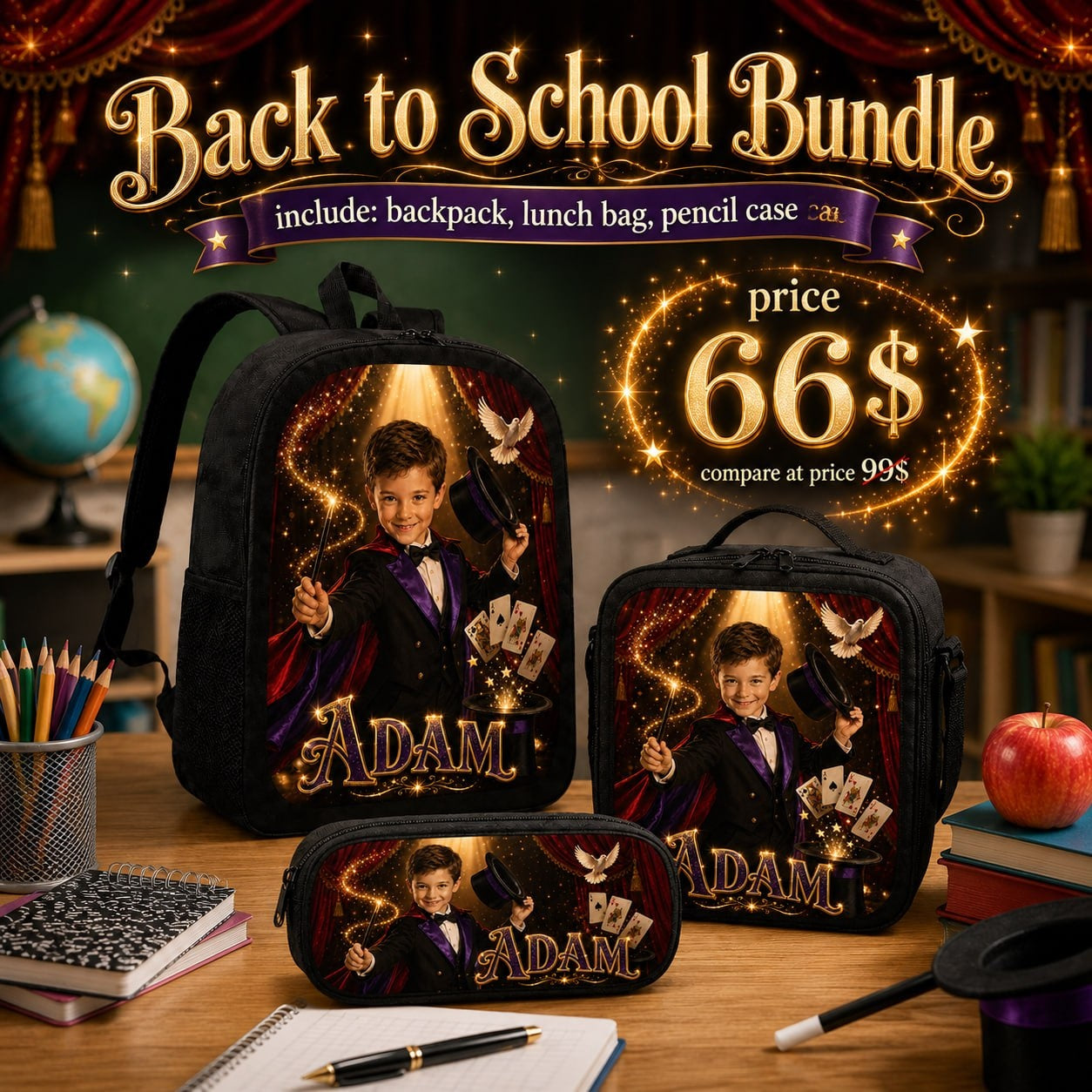 Personalized Magician Backpack - image 6 | Jolliboo