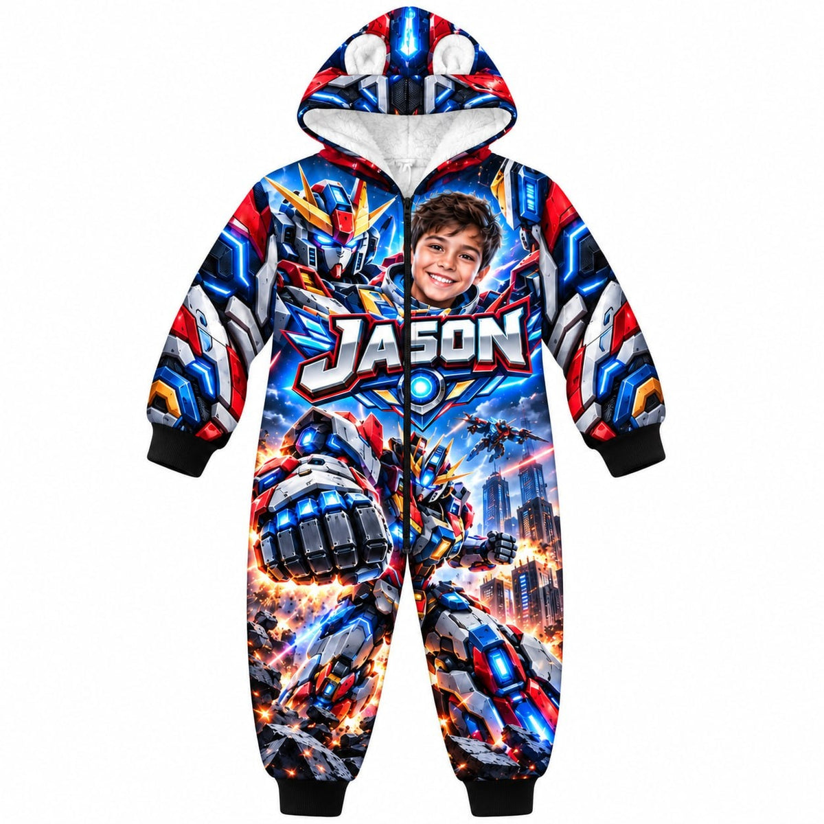 Personalized Mecha Robot Battle Pyjama Suit - image 2 | Jolliboo