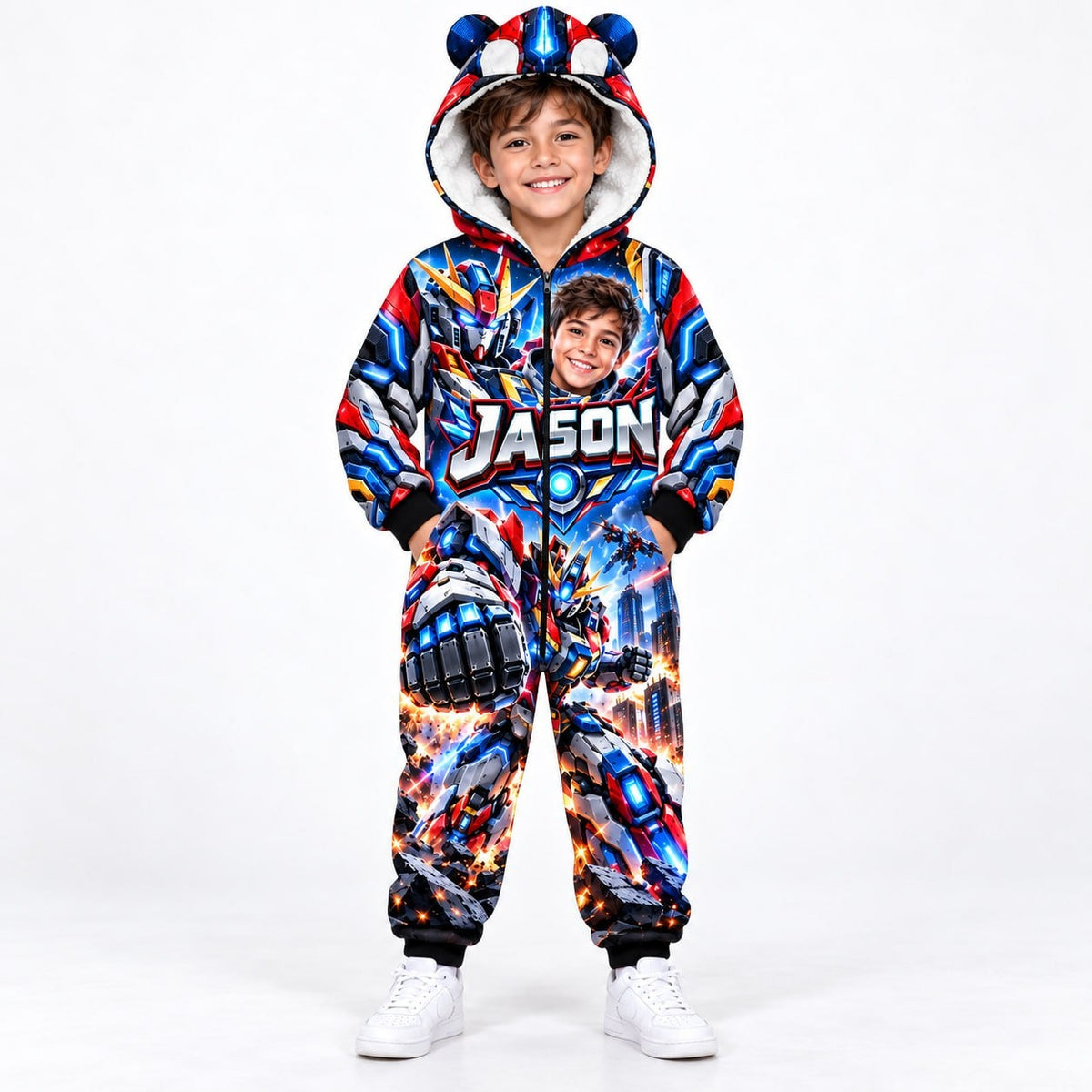 Personalized Mecha Robot Battle Pyjama Suit - image 3 | Jolliboo