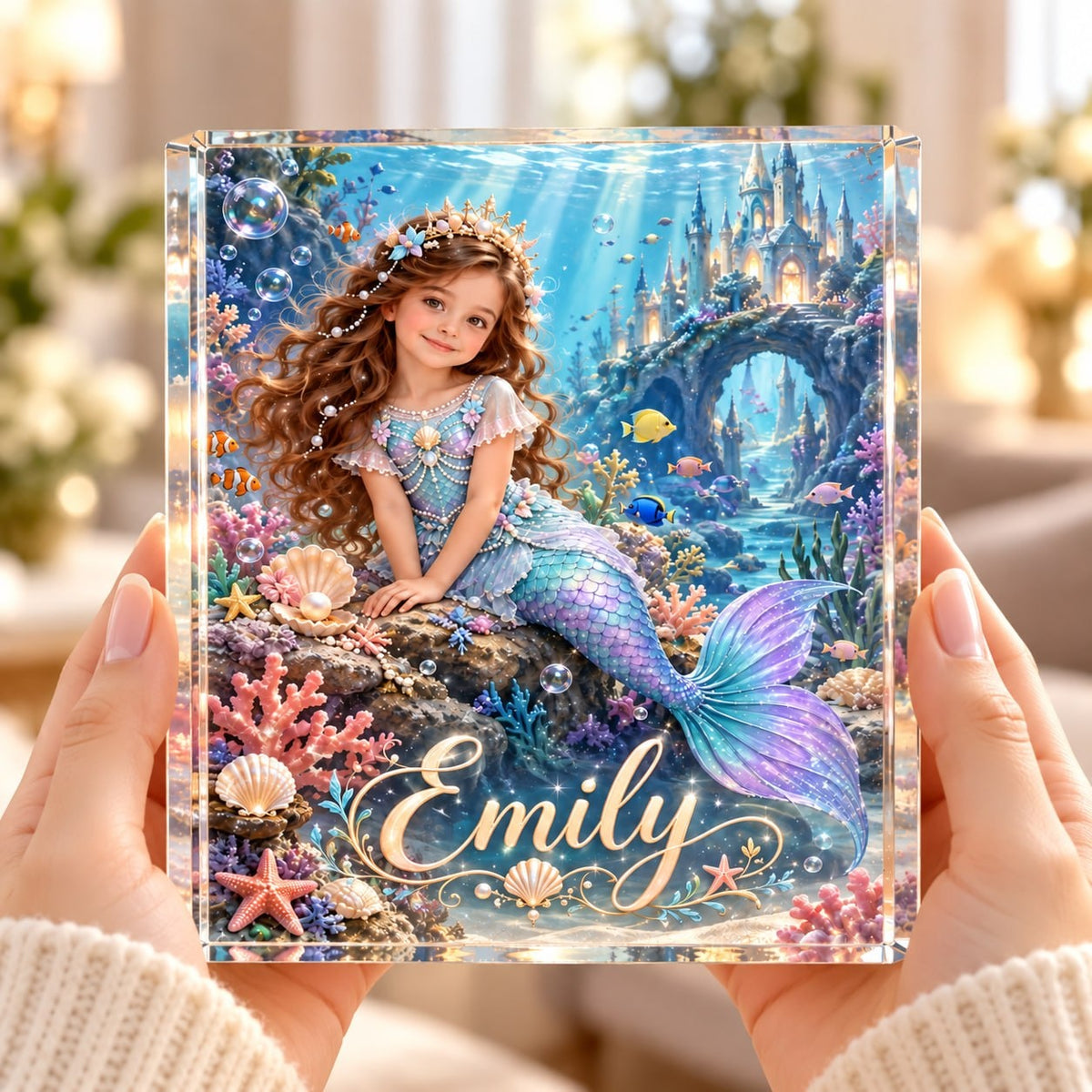 Personalized Mermaid Princess Acrylic Block - image 3 | Jolliboo