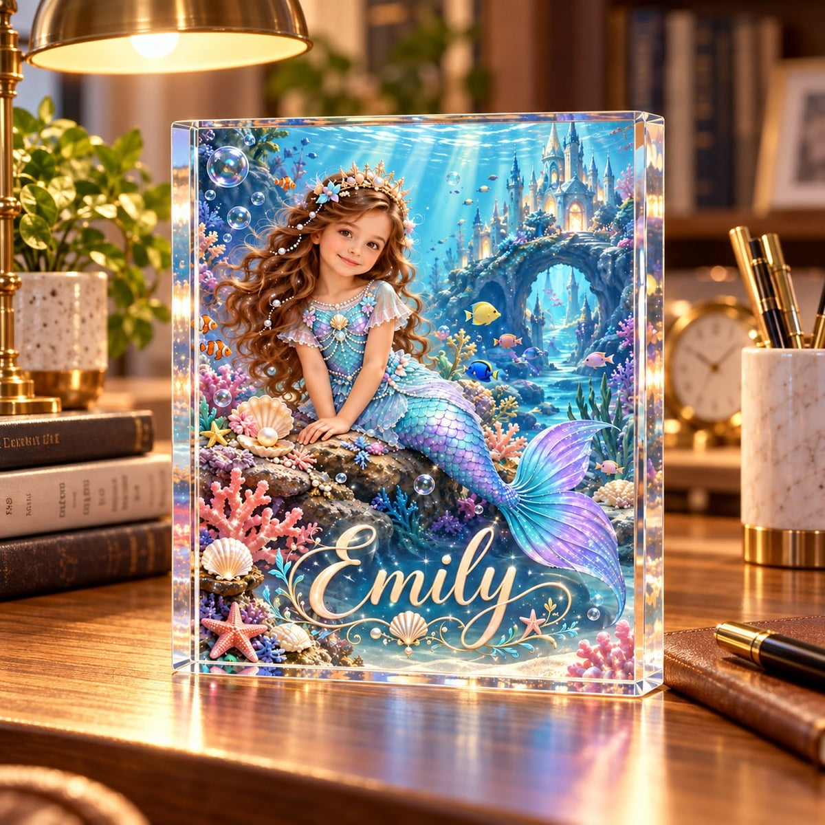 Personalized Mermaid Princess Acrylic Block - image 4 | Jolliboo