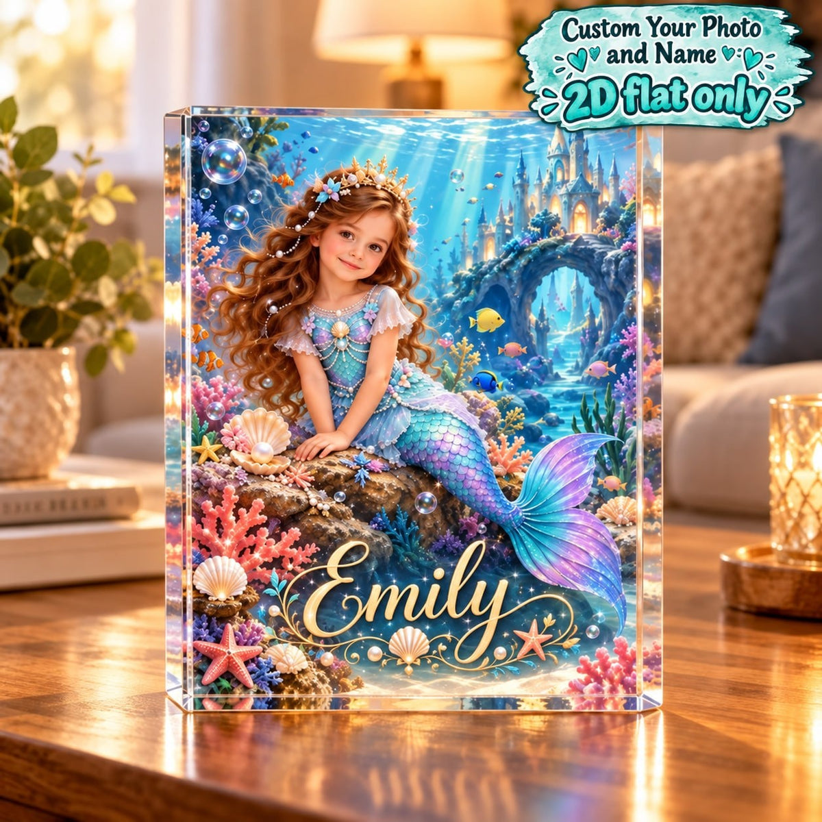Personalized Mermaid Princess Acrylic Block - image 6 | Jolliboo