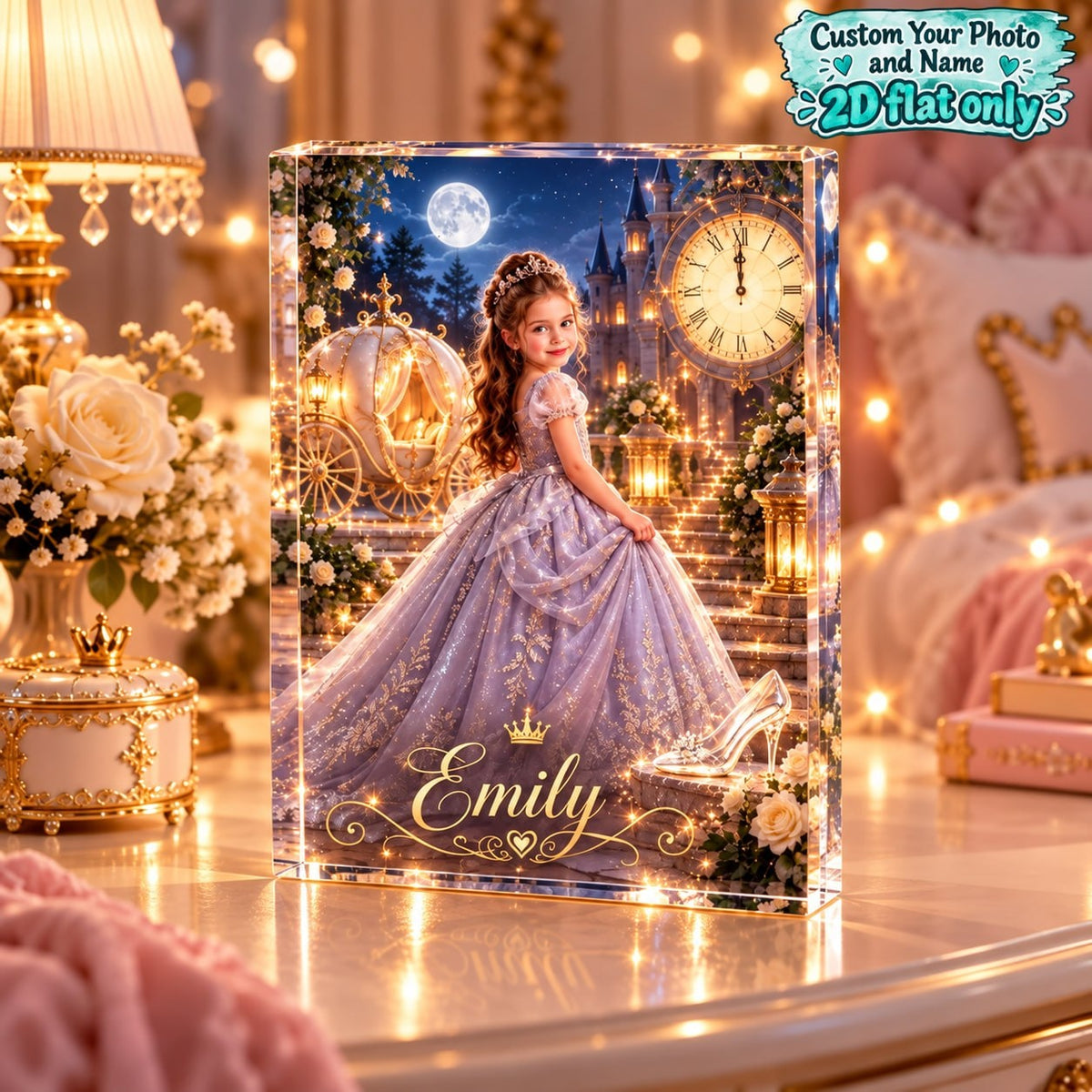Personalized Midnight Princess Acrylic Block - image 6 | Jolliboo
