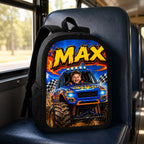 Personalized Monster Truck Boy Backpack - image 2 | Jolliboo