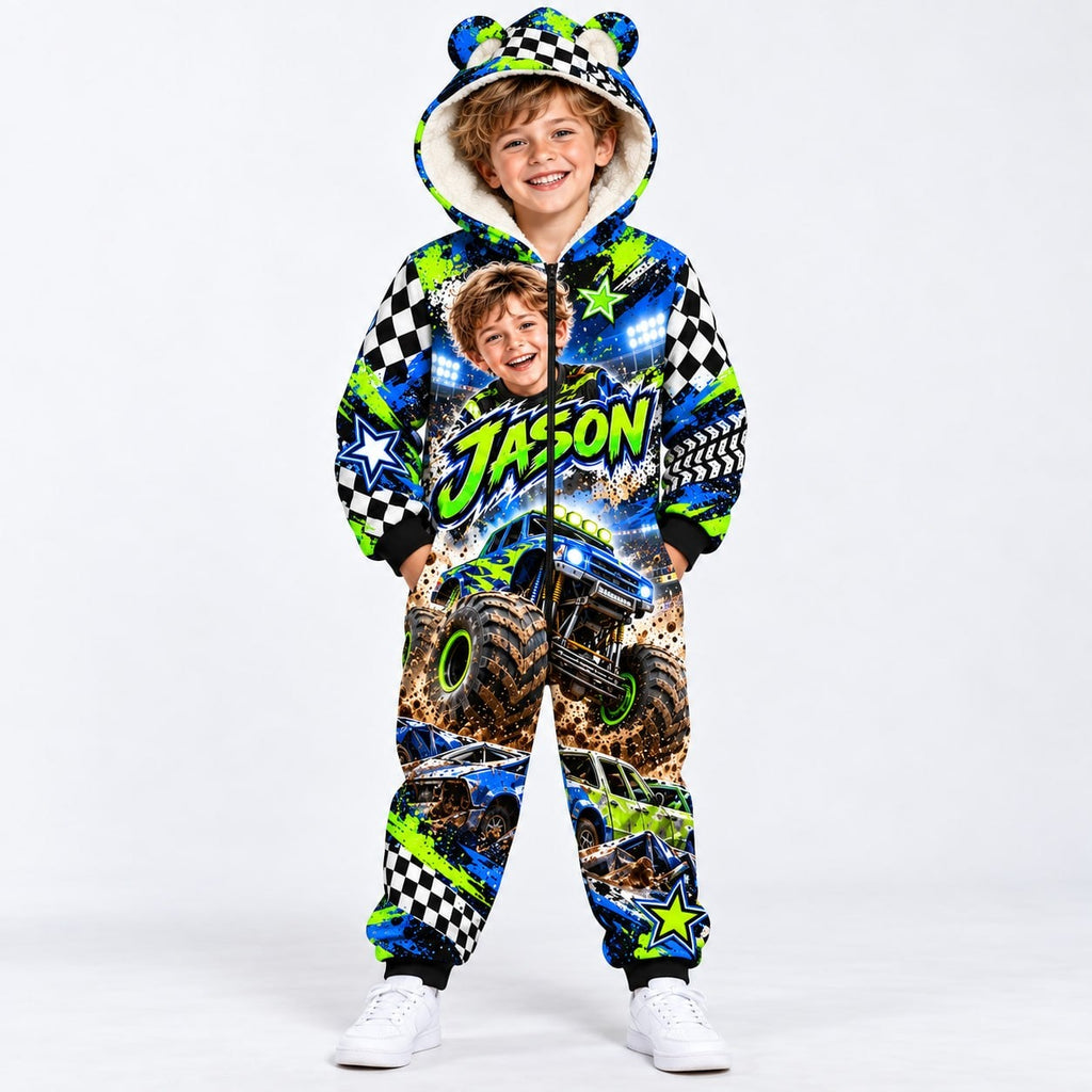 Personalized Monster Truck Racing Pyjama Suit - image 2 | Jolliboo