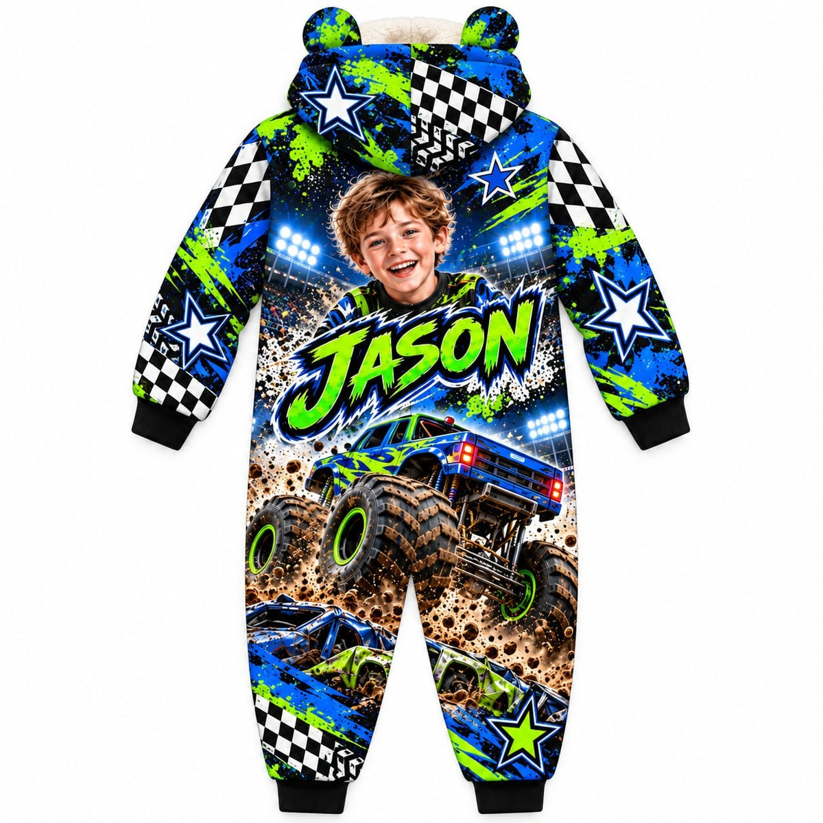 Personalized Monster Truck Racing Pyjama Suit - image 4 | Jolliboo