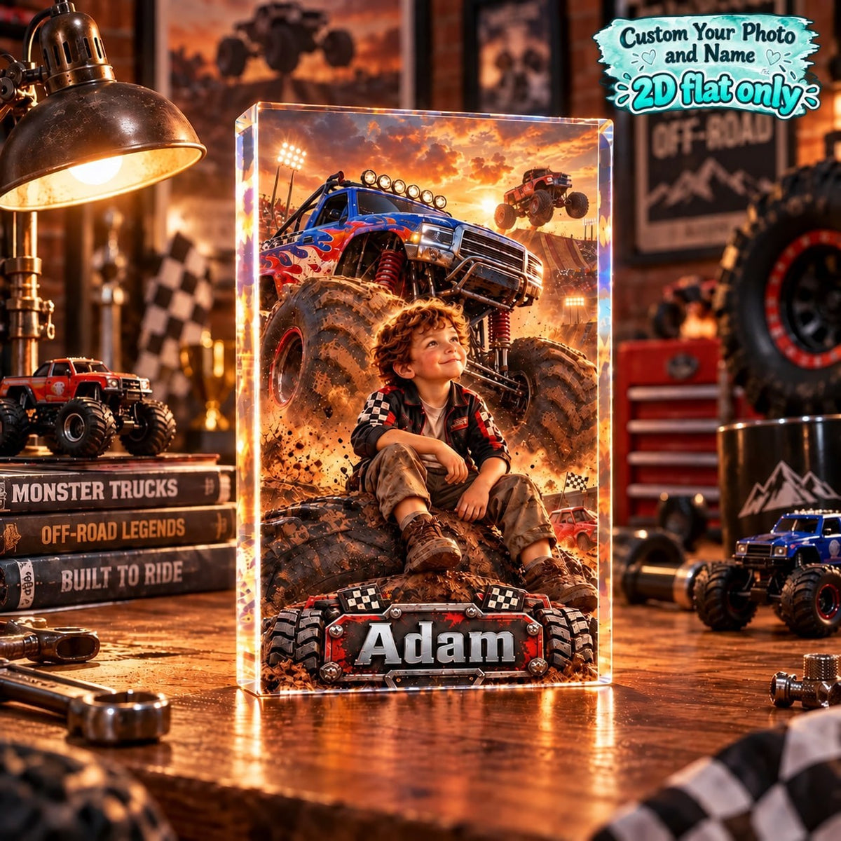 Personalized Monster Truck Rally Acrylic Block - image 6 | Jolliboo