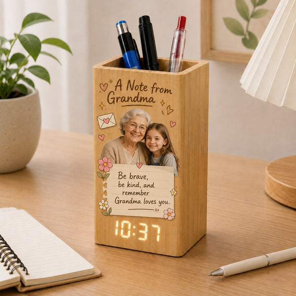 Personalized A Note from Grandma Bamboo Pen Holder - image 1 | Jolliboo