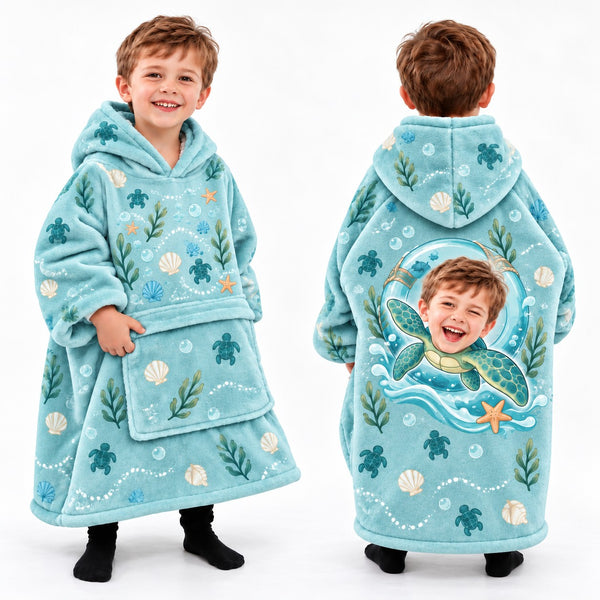 Personalized Ocean Adventure Blanket Hoodie - gallery image 9 | Personalized blanket hoodie for kids by Jolliboo