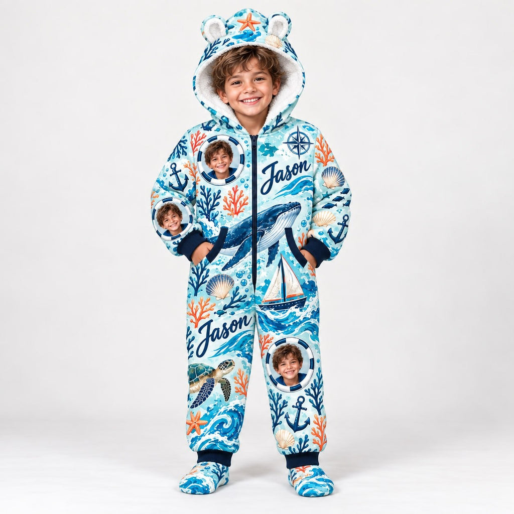 Personalized Ocean Nautical Pyjama Suit - image 1 | Jolliboo