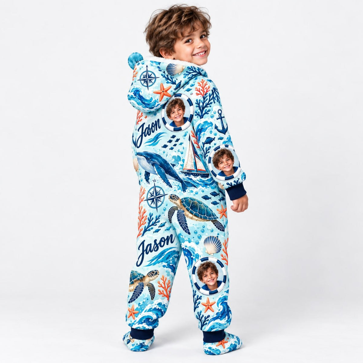 Personalized Ocean Nautical Pyjama Suit - image 2 | Jolliboo