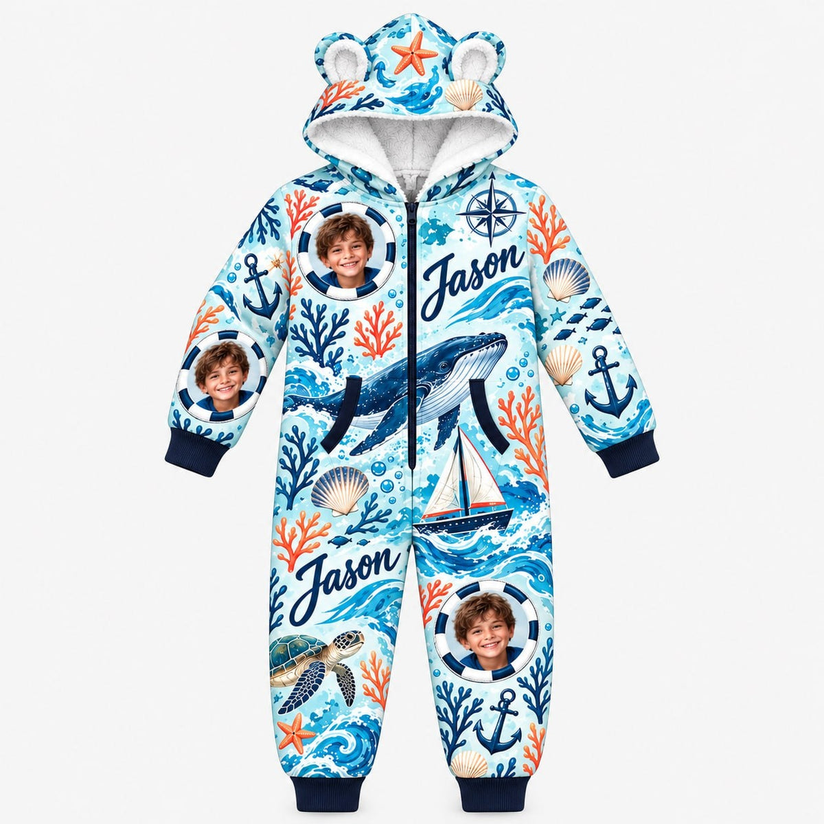Personalized Ocean Nautical Pyjama Suit - image 3 | Jolliboo