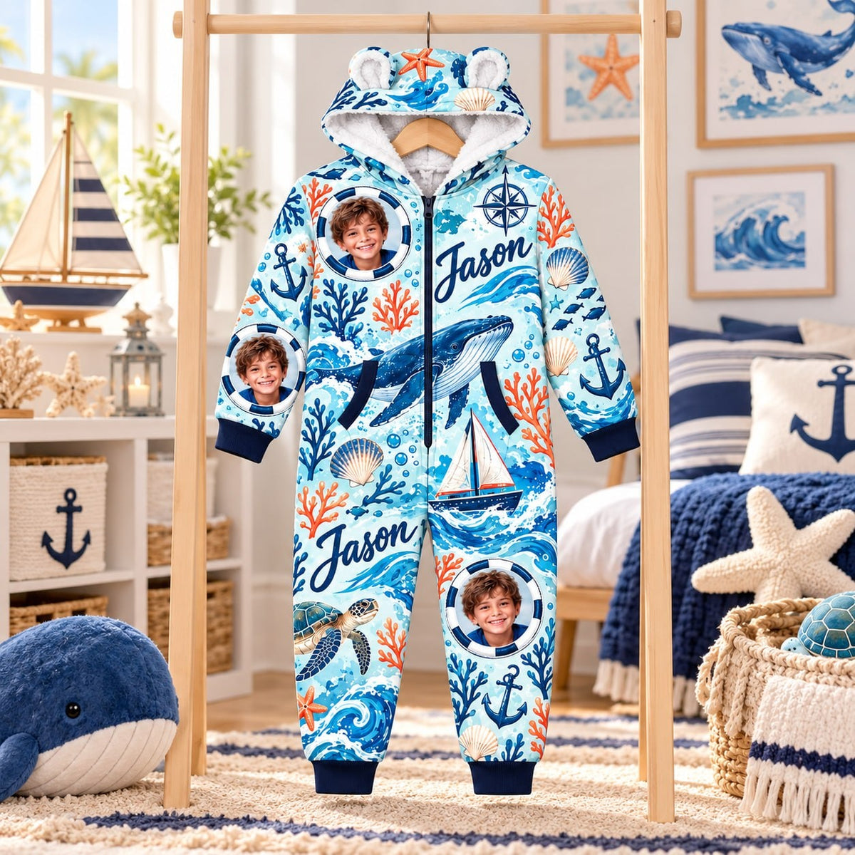 Personalized Ocean Nautical Pyjama Suit - image 5 | Jolliboo