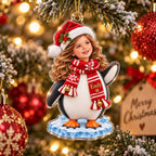 Personalized Penguin Photo Ornament - image 2 | Jolliboo