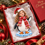 Personalized Penguin Photo Ornament - image 4 | Jolliboo