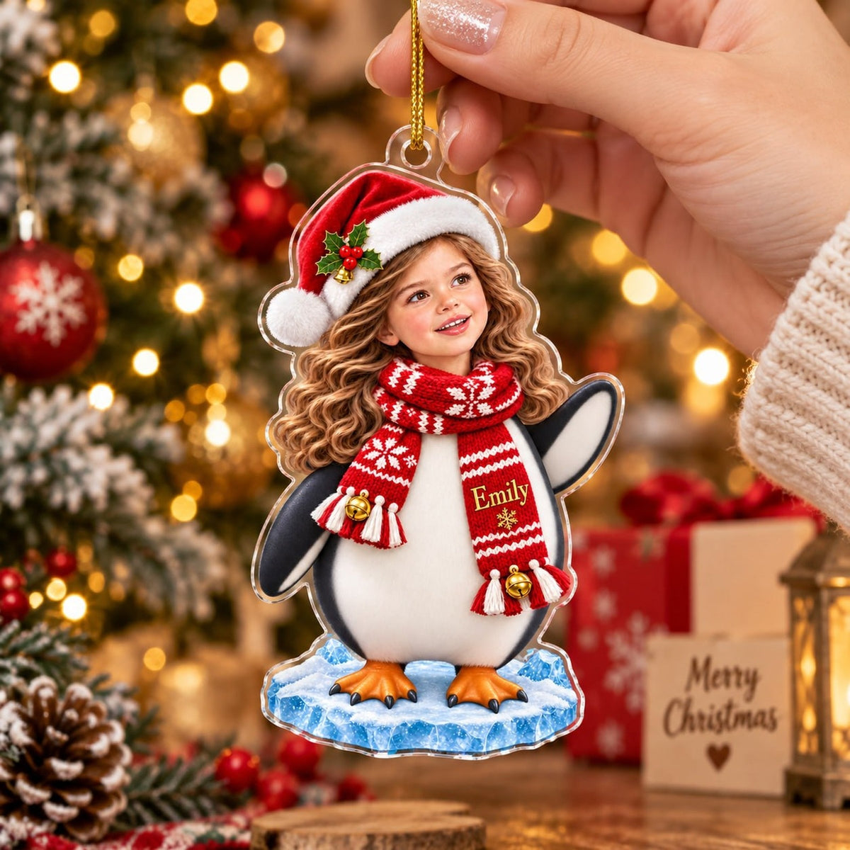 Personalized Penguin Photo Ornament - image 5 | Jolliboo